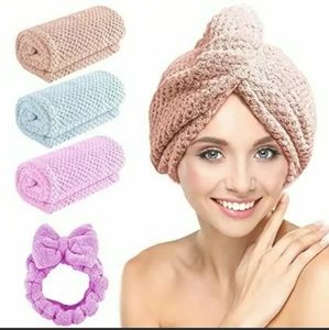 *: 4pc CHOOBY Microfiber Quick Dry Absorbent hair turban towels women & children
